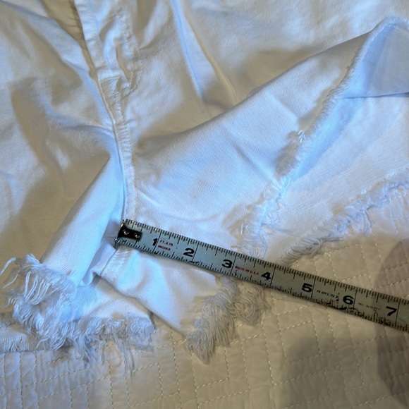 NWT 7 FAM high waist Monroe white shorts cut off denim - Picture 13 of 15